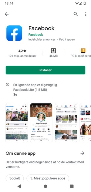 Vælg Installer