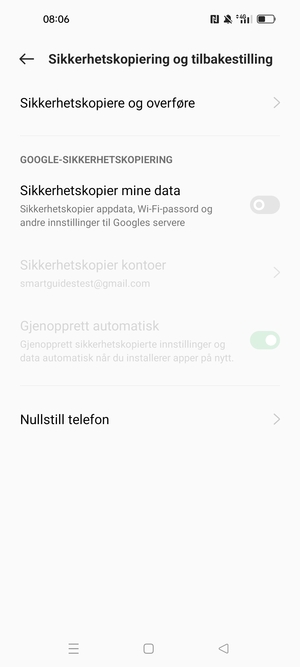 Slå på Sikkerhetskopier mine data