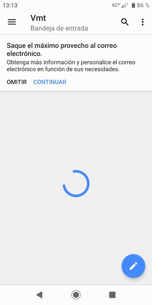 Espere a que el proceso de sincronización finalice
