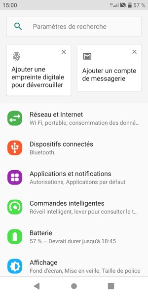 Sélectionnez Réseau et Internet