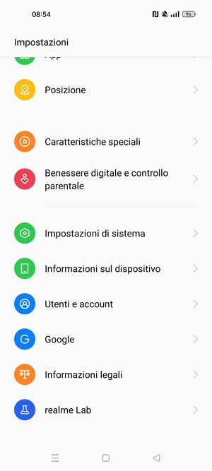 Scorri e seleziona Impostazioni di sistema