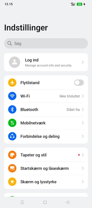 Vælg Mobilnetværk