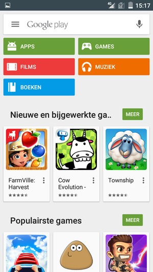 Selecteer de zoekbalk