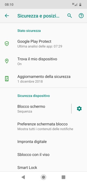Il tuo telefono è ora protetto dal blocco schermo