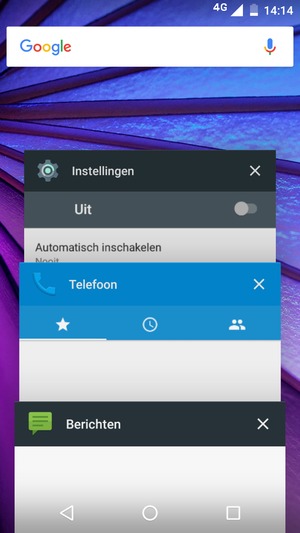 Veeg apps naar rechts om ze te sluiten