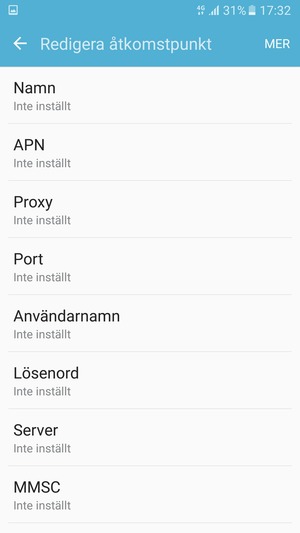 Ange internetinformation