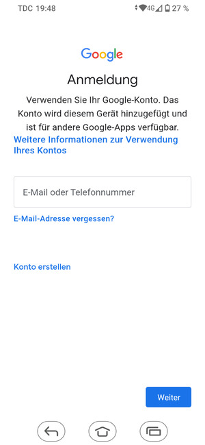 Geben Sie Ihre E-Mail-Adresse ein und wählen Sie Weiter