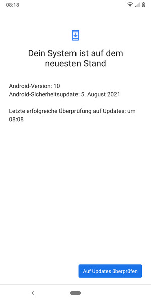 Wählen Sie Auf Updates überprüfen