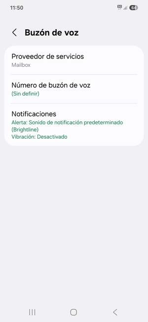 Seleccione Número de buzón de voz