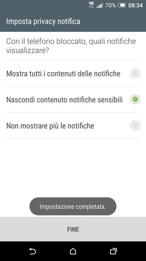 Seleziona FINE