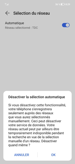 Sélectionnez OK