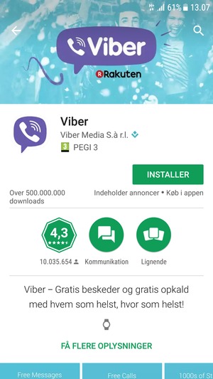 Vælg INSTALLER