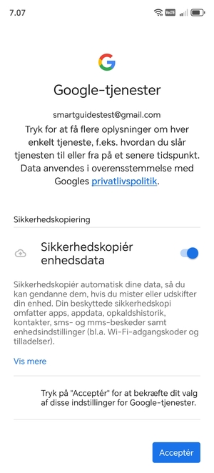 Vælg Acceptér