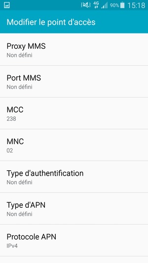 Faites défiler vers le bas et saisissez les informations MMS
