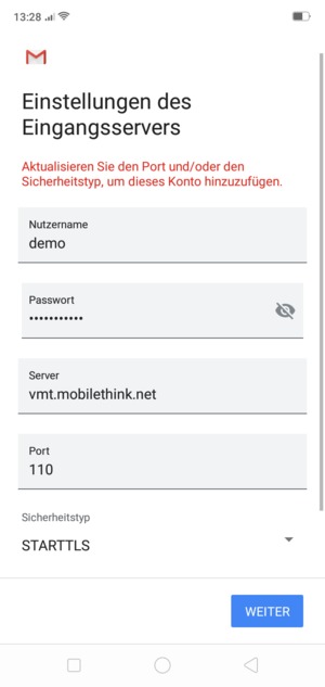 Wählen Sie Sicherheitstyp
