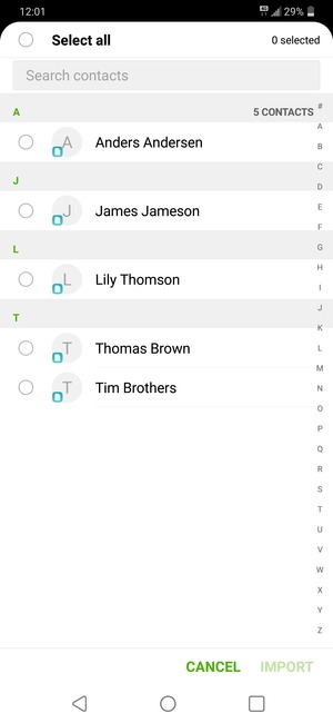 Check the Select all checkbox