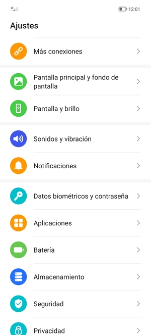 Para activar su bloqueo de pantalla, vaya al menú Ajustes y seleccione Datos biométricos y contraseña