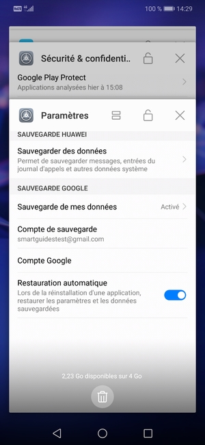 Sélectionnez l'icône Supprimer pour fermer toutes les applis en cours d'exécution