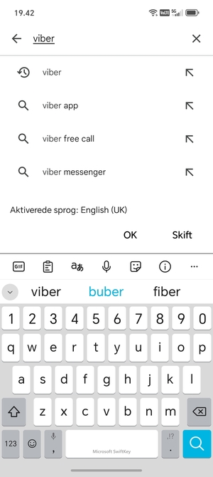 Indtast navnet på appen og vælg Søg