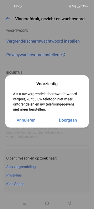 Selecteer Doorgaan