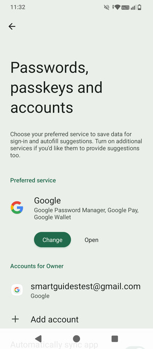 Select your Google account