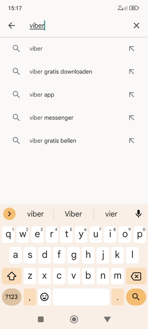 Voer de app-naam in en selecteer Zoeken