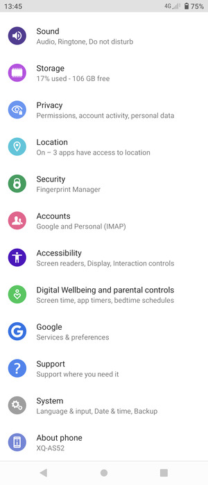 Scroll to and select System