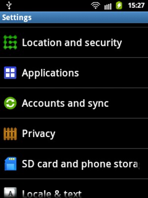 Scroll to and select Accounts and sync
