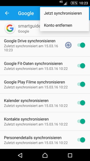 Wählen Sie Jetzt synchronisieren