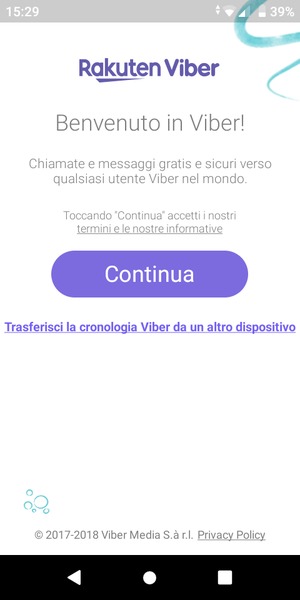 L'app è pronta per l'uso