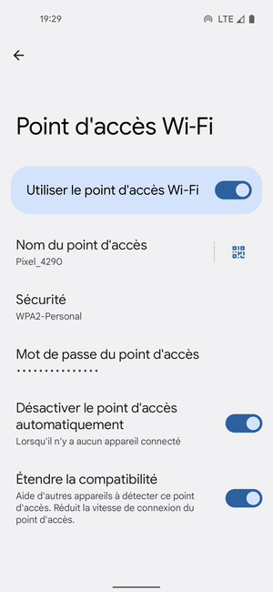 Votre téléphone est maintenant configuré pour être utilisé comme modem