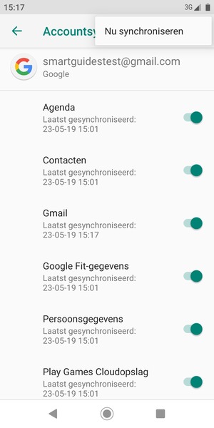 Selecteer Nu synchroniseren