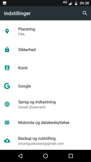 Scroll til og vælg Konti
