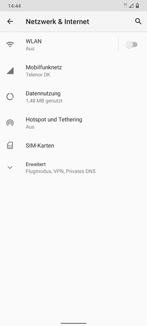 Wählen Sie Mobilfunknetz
