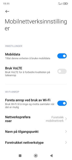 Velg Navn på tilgangspunkt