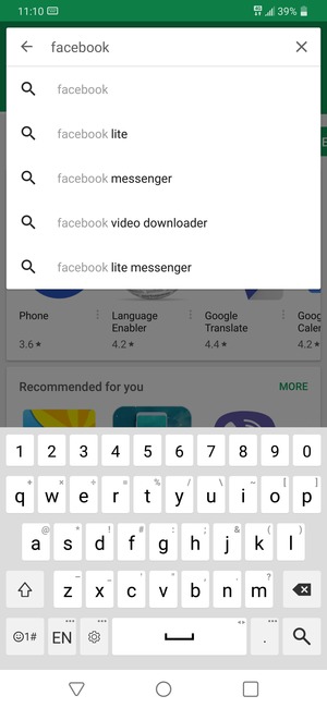 Enter the app name and select Search