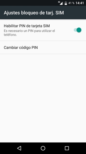 Seleccione Cambiar código PIN / Cambiar PIN de tarjeta SIM