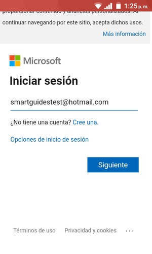 Introduzca su dirección de correo electrónico y seleccione Siguiente