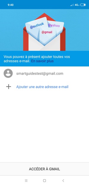 Sélectionnez ACCÉDER À GMAIL