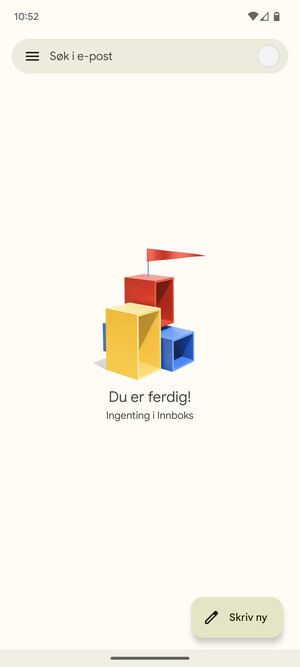 Gmail er klar til bruk