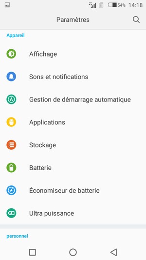 Faites défiler et sélectionnez économiseur de batterie
