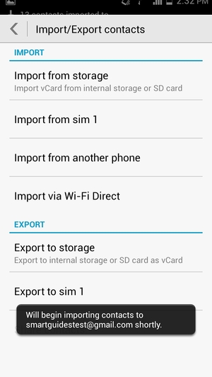 Your contacts will be saved to your Google account and saved to your phone the next time Google is synced.