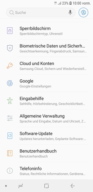 Scrollen Sie und wählen Sie Software-Update