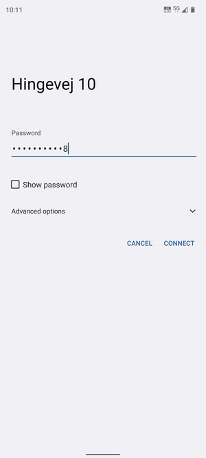 Enter the Wi-Fi password and select CONNECT