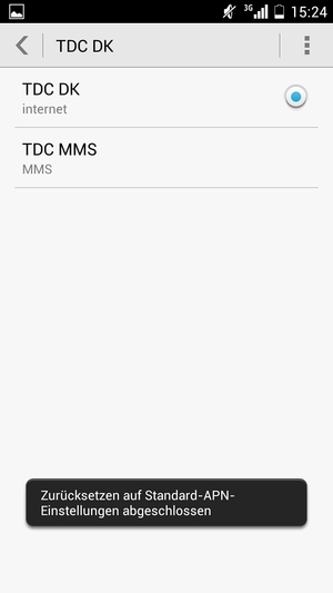 Ihr Handy wird auf Standard-Einstellungen für Internet und MMS zurückgestellt