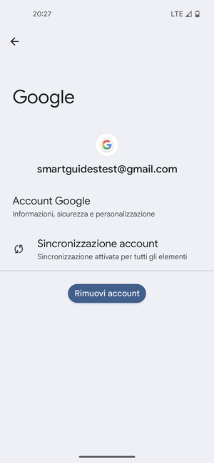 Seleziona Sincronizzazione account