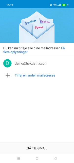 Vælg GÅ TIL GMAIL