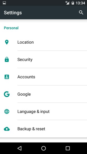 Scroll to and select Backup & reset