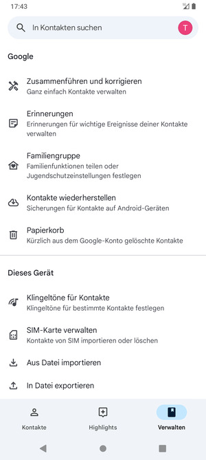 Wählen Sie SIM-Karte verwalten