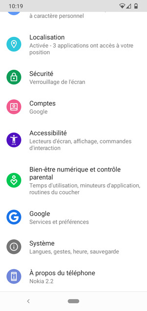 Faites défiler et sélectionnez Sécurité